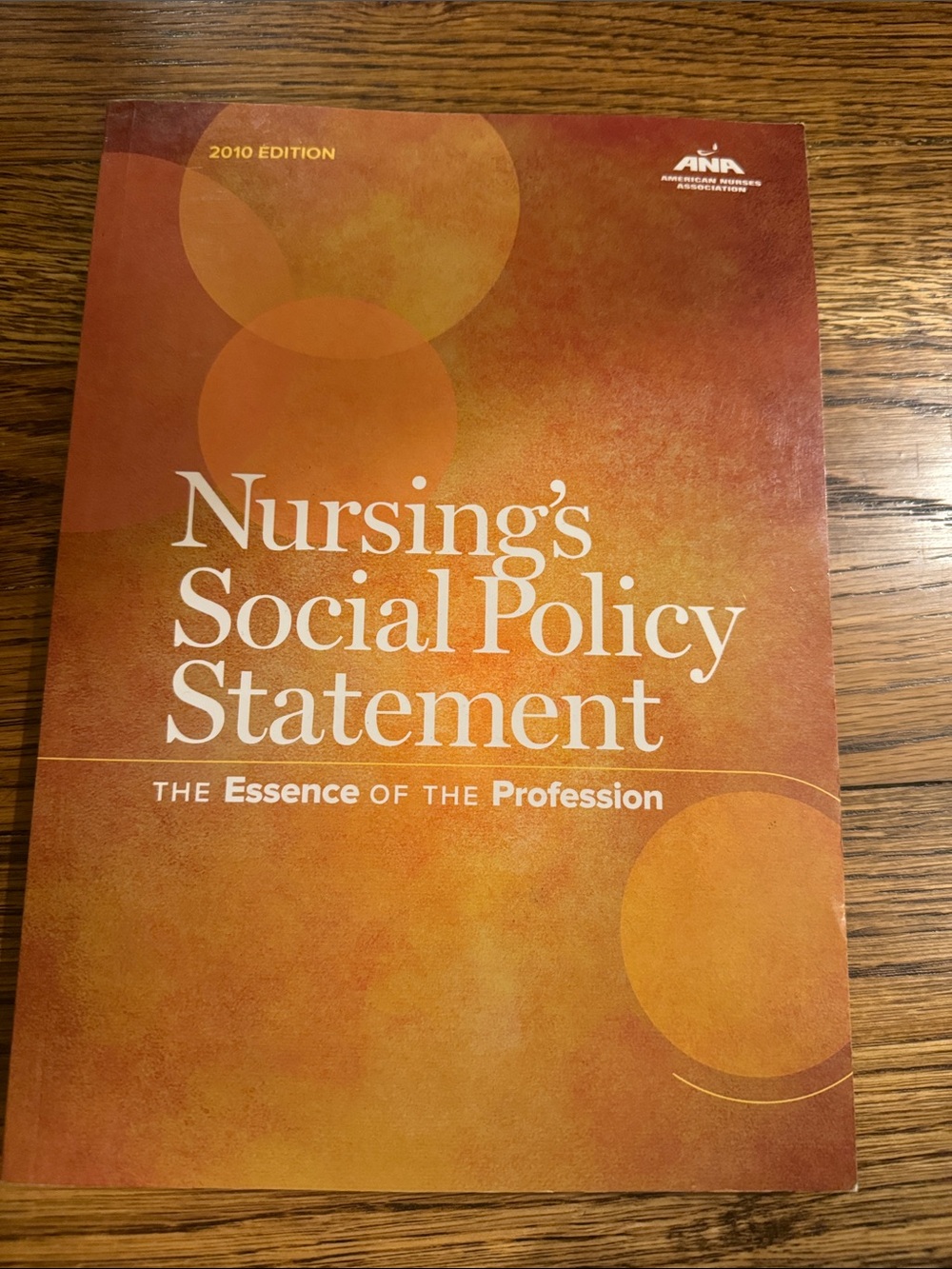 Nursing's Social Policy Statement Book - Orange Cover